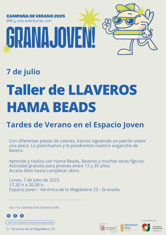 ©Ayto.Granada: Enredate: Verano'25 - TALLER LLAVEROS HAMA